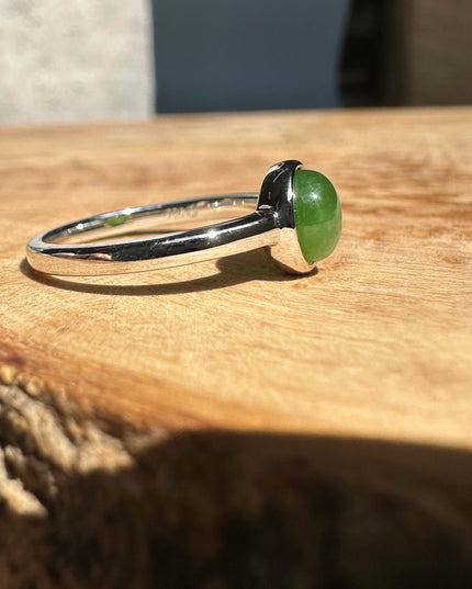 Jade and Silver Ring 6mm - 2417