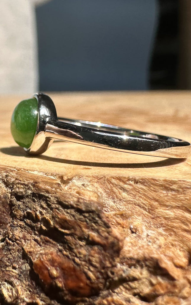 Jade and Silver Ring 6mm - 2417
