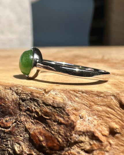 Jade and Silver Ring 6mm - 2417