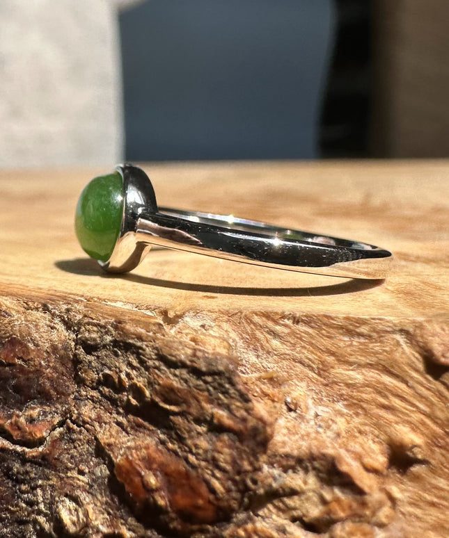 Jade and Silver Ring 6mm - 2417