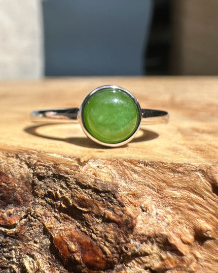 Jade and Silver Ring 6mm - 2417