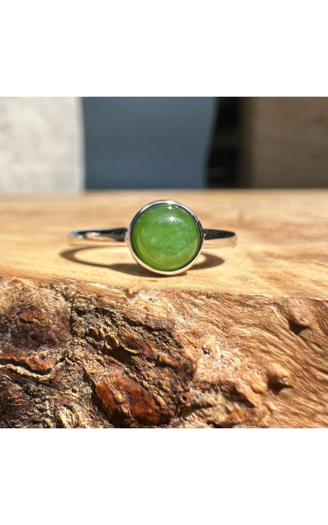 Jade and Silver Ring 6mm - 2417