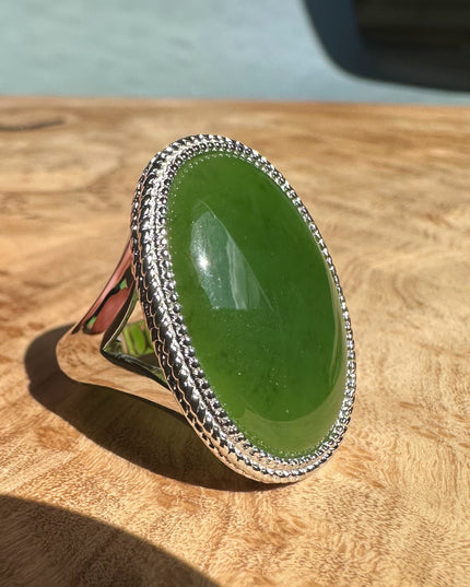Canadian Jade Silver Ring - 1917