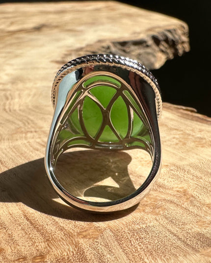 Canadian Jade Silver Ring - 1917