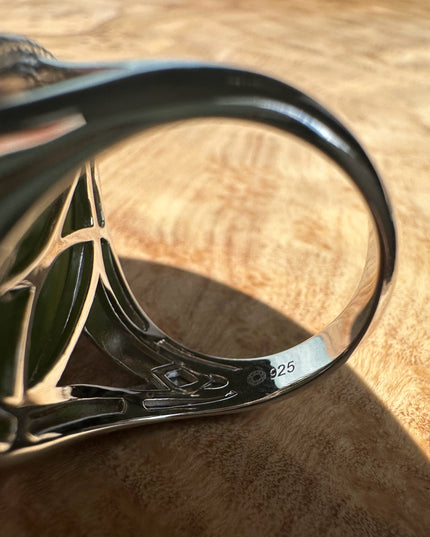 Canadian Jade Silver Ring - 1917