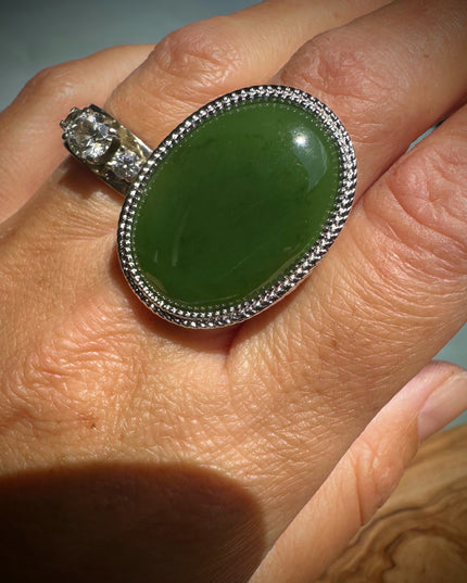 Canadian Jade Silver Ring - 1917