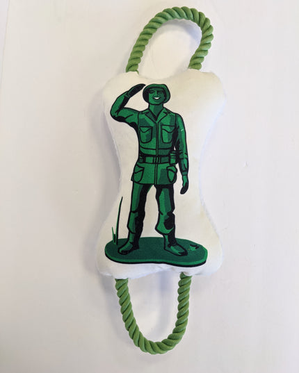 Retro Soldier with Squeaker & Crinkle Paper Plush Dog Toy