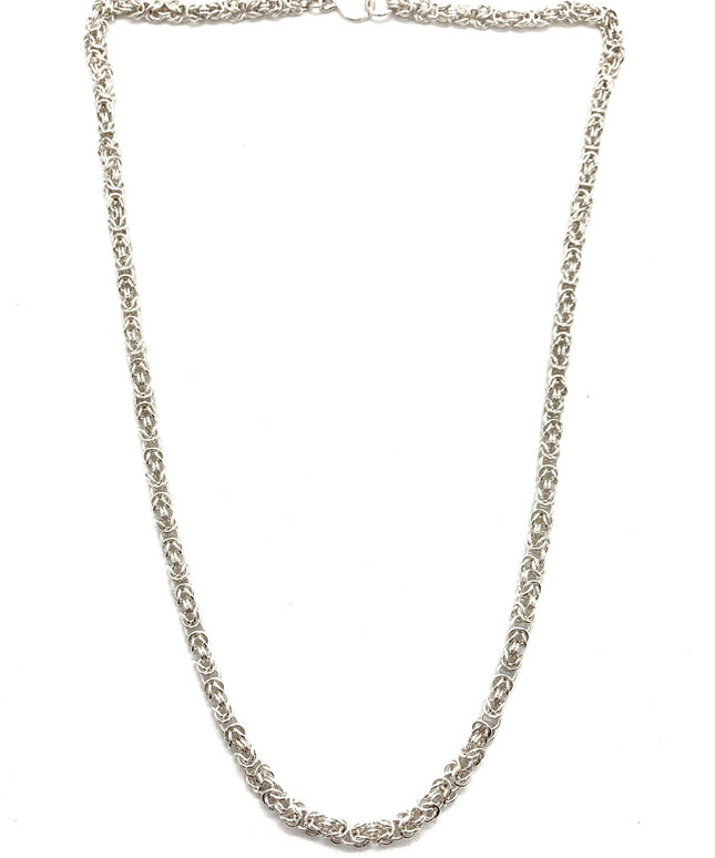 Delicate Byzantine Chainmaille Necklace in Silver