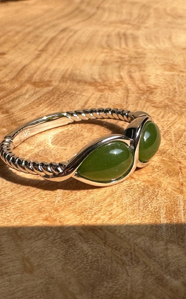 Sterling Silver Ring 2 Teardrop - SZ 7