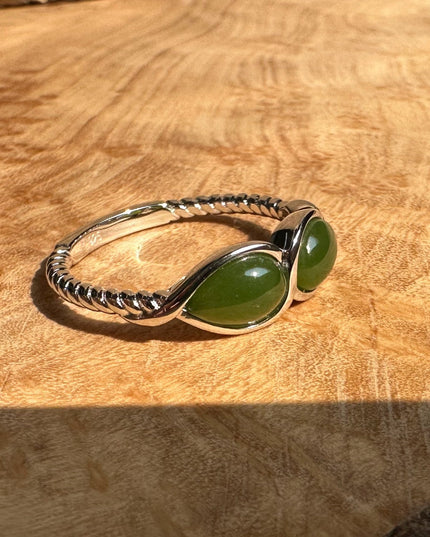 Sterling Silver Ring 2 Teardrop - SZ 7