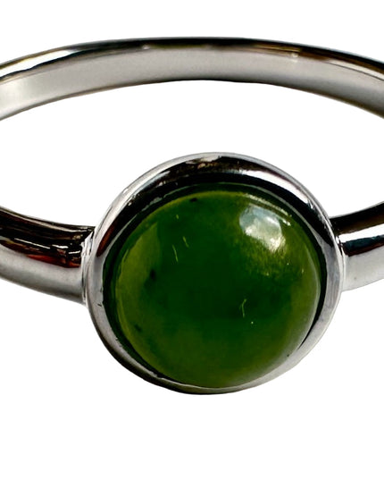 Jade and Silver Ring 6mm - 2417