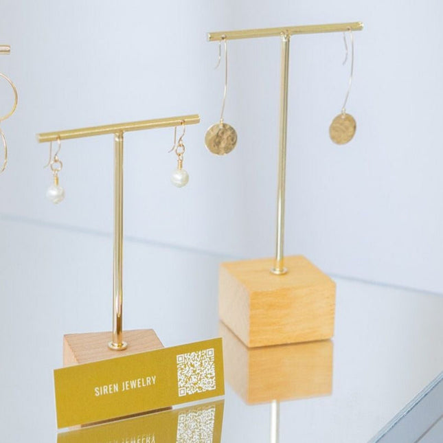 GOLD DISC HANG EARRINGS