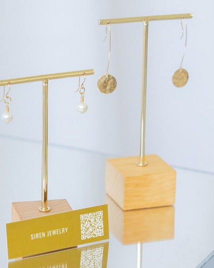 GOLD DISC HANG EARRINGS