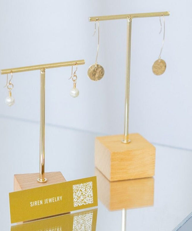 GOLD DISC HANG EARRINGS