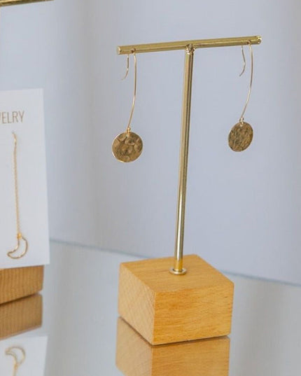 GOLD DISC HANG EARRINGS