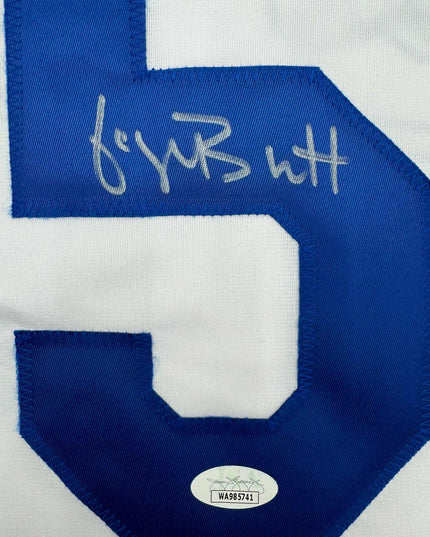 Autographed/Signed George Brett Kansas City White Baseball Jersey JSA COA