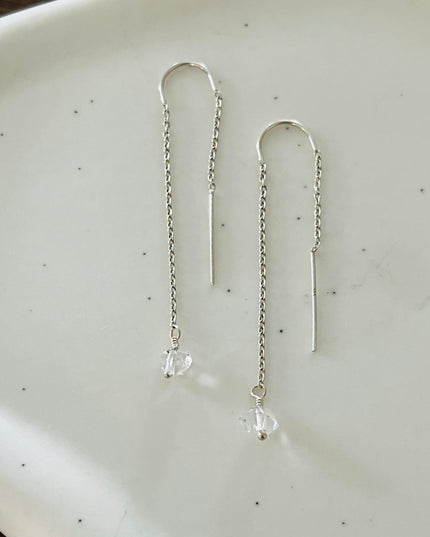 HERKIMER DIAMOND THREADER EARRINGS