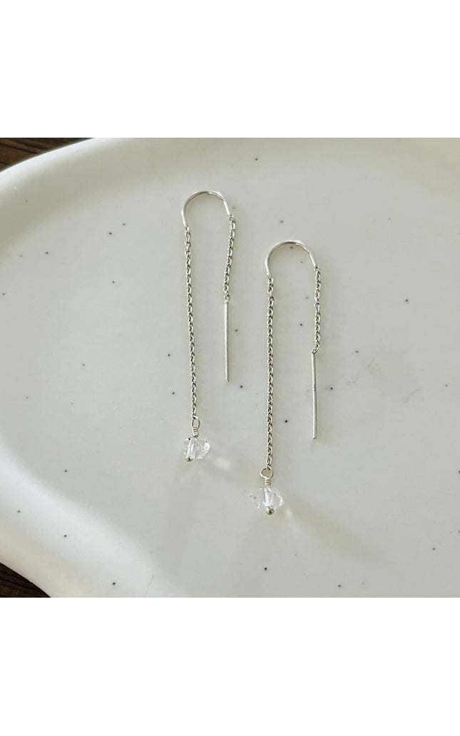 HERKIMER DIAMOND THREADER EARRINGS