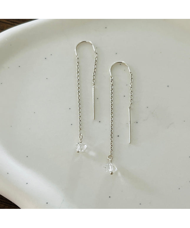 HERKIMER DIAMOND THREADER EARRINGS