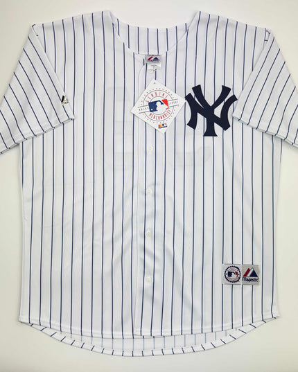 Autographed/Signed Aaron Judge New York Yankees Authentic Majestic Pinstripe Baseball Jersey Fanatics COA