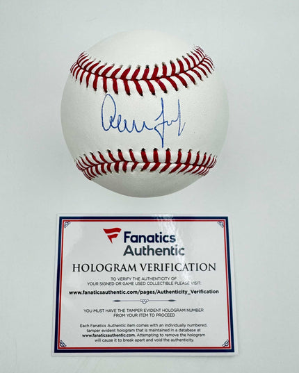 Autographed/Signed Aaron Judge Rawlings Official Major League Baseball ROML Fanatics COA