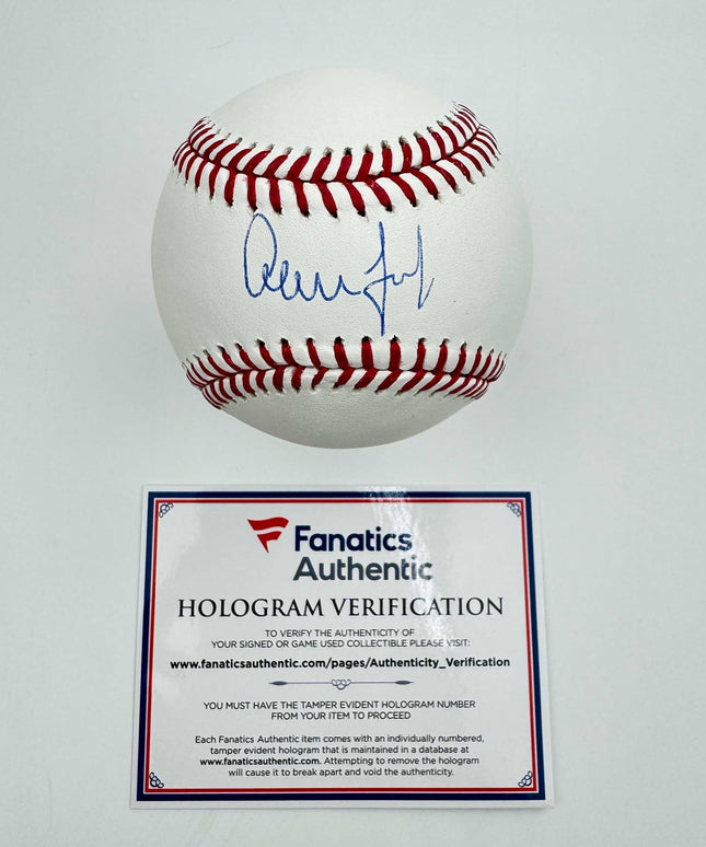 Autographed/Signed Aaron Judge Rawlings Official Major League Baseball ROML Fanatics COA