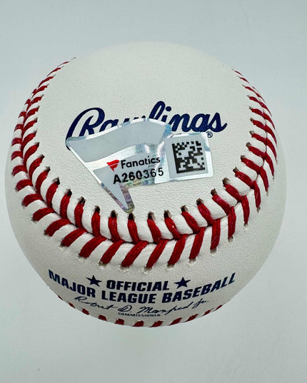 Autographed/Signed Aaron Judge Rawlings Official Major League Baseball ROML Fanatics COA