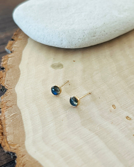 LABRADORITE STUD EARRINGS