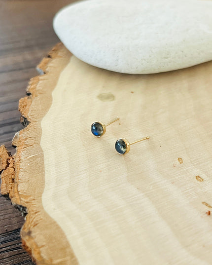 LABRADORITE STUD EARRINGS