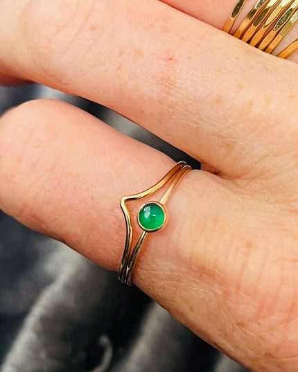 EMERALD ONYX RING