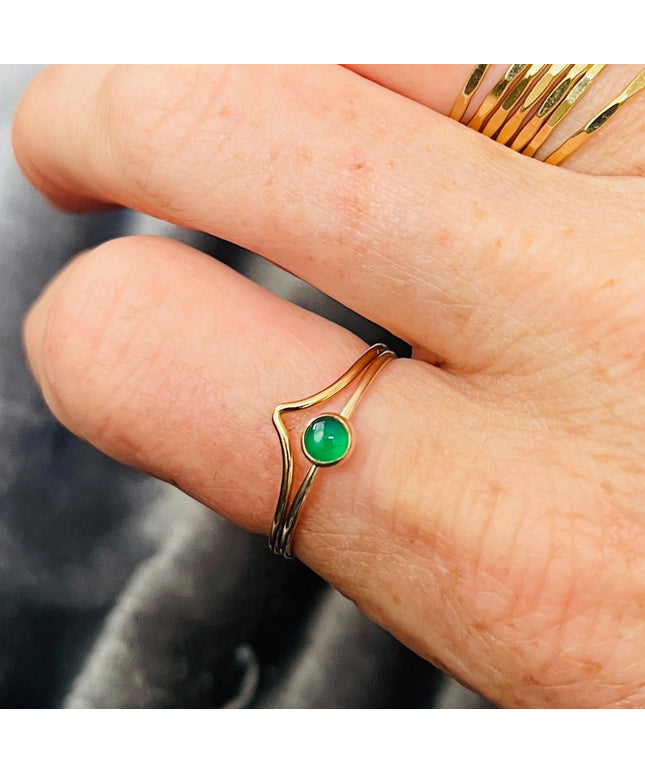 EMERALD ONYX RING