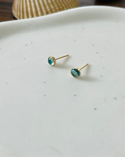 BLUE APATITE STUDS EARRINGS