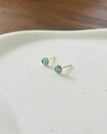 BLUE APATITE STUDS EARRINGS