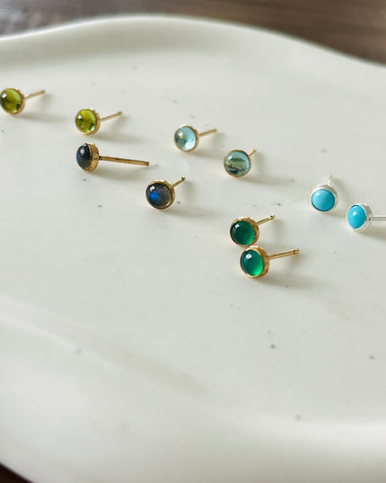 LABRADORITE STUD EARRINGS