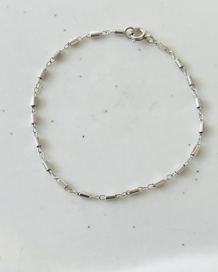 SILVER BARREL BRACELET