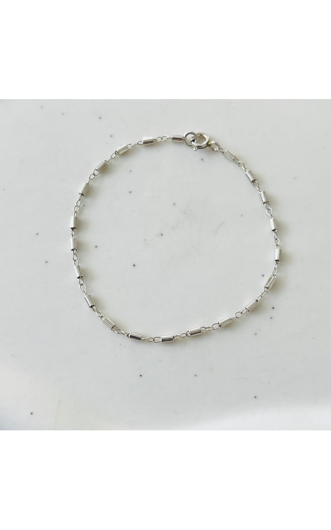 SILVER BARREL BRACELET