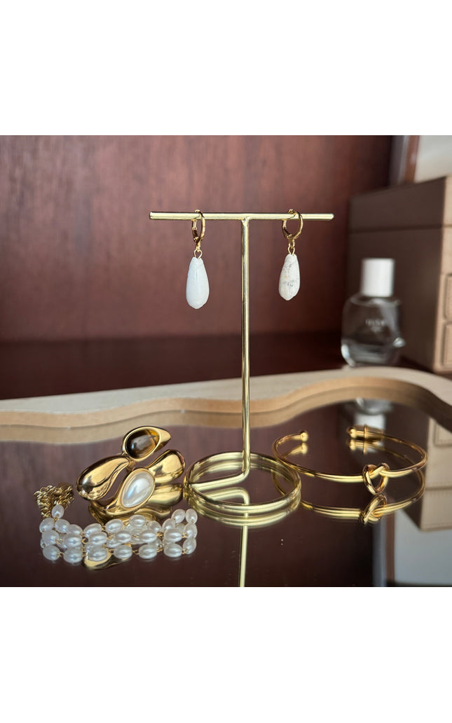 Lettered Olive Hoops