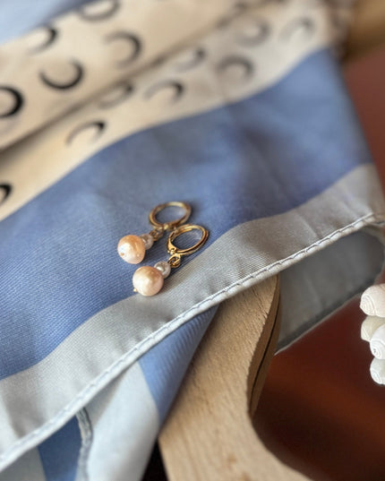 Freshwater Pearl Hoop Earrings