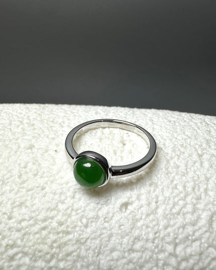 Jade and Silver Ring 6mm - 2417