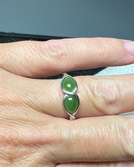 Sterling Silver Ring 2 Teardrop - SZ 7