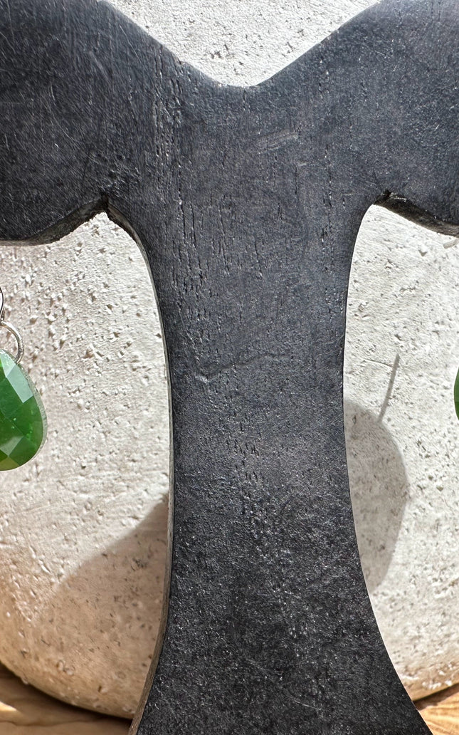 Faceted Canadian Jade Earrings, 10x14mm