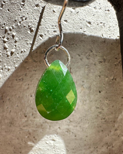 Faceted Canadian Jade Earrings, 10x14mm