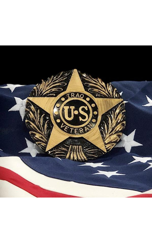 Iraq Veteran Grave Marker & Flag Holder with Aluminum Ground Spike