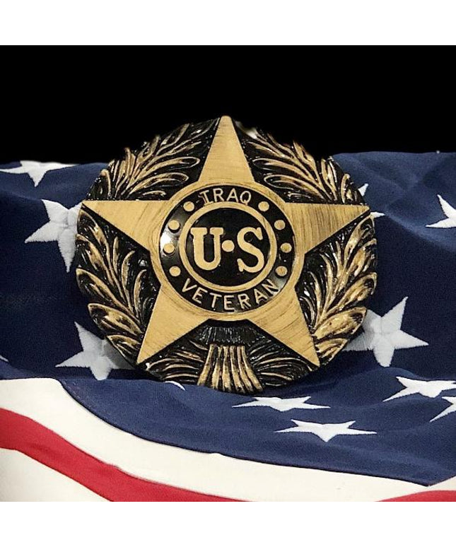 Iraq Veteran Grave Marker & Flag Holder with Aluminum Ground Spike
