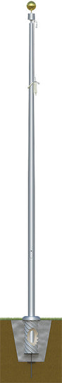 Aluminum Flagpole - Internal Cable Winch - Heavy Duty, Lifetime Warranty - Made in USA