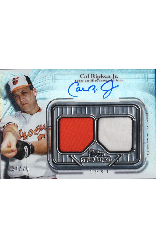 2025 Topps Sterling Cal Ripken Jr #SSACR Sterling Seasons 1991 Relic Auto /25 Baltimore Orioles Baseball Card