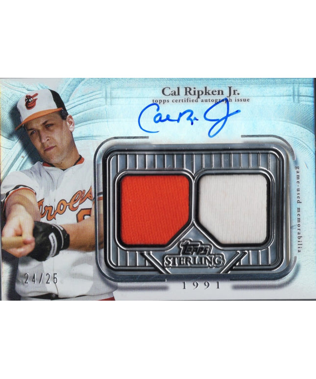 2025 Topps Sterling Cal Ripken Jr #SSACR Sterling Seasons 1991 Relic Auto /25 Baltimore Orioles Baseball Card