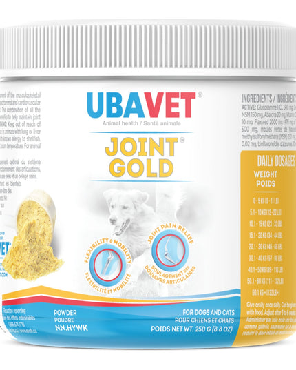 UBAVET Joint Gold Joint Care Powder for Dogs & Cats – 8.8 oz (250g)