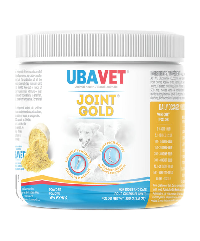 UBAVET Joint Gold Joint Care Powder for Dogs & Cats – 8.8 oz (250g)