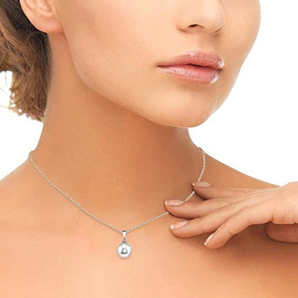 925 Sterling Silver 16 In Chain w/ Stunning Freshwater Cultured Pearl Pendant